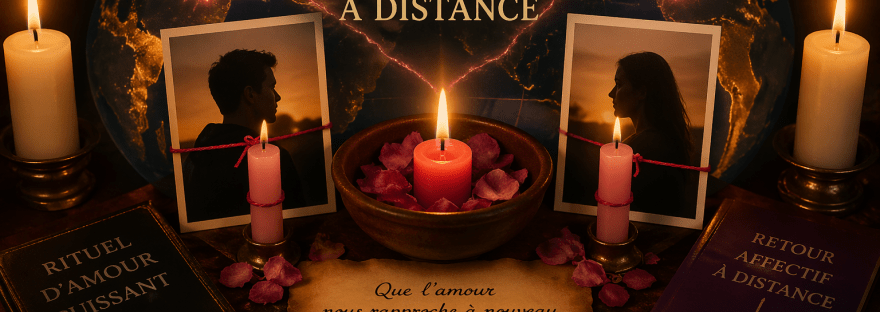 Rituel spirituel pour faire revenir son ex à distance avec bougies, photos et énergie d’amour