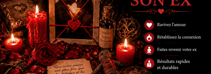 Rituel pour faire revenir son ex avec bougies rouges, pétales de roses et objets spirituels