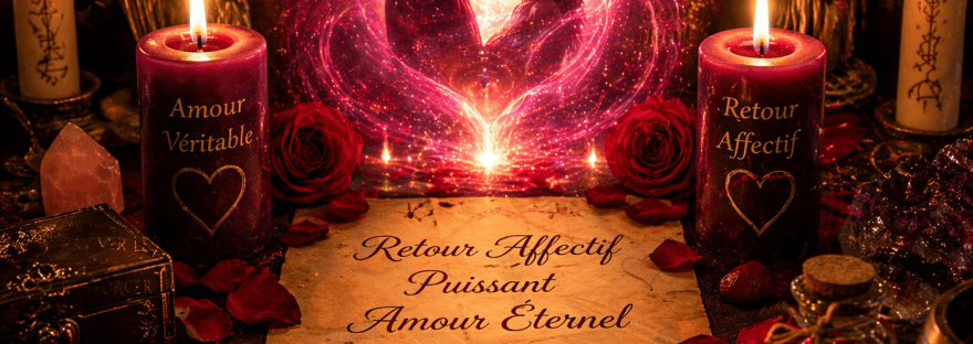 Rituel retour affectif puissant avec bougies, pétales de rose et message d’amour pour faire revenir son ex